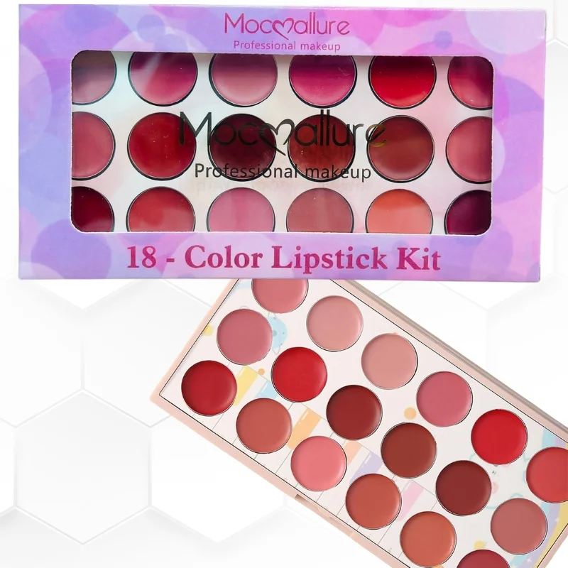 Moccallure Professional 18-Colors Lipstick Kit | Long-Lasting, Hydrating & Compact Makeup Palette - Image 7
