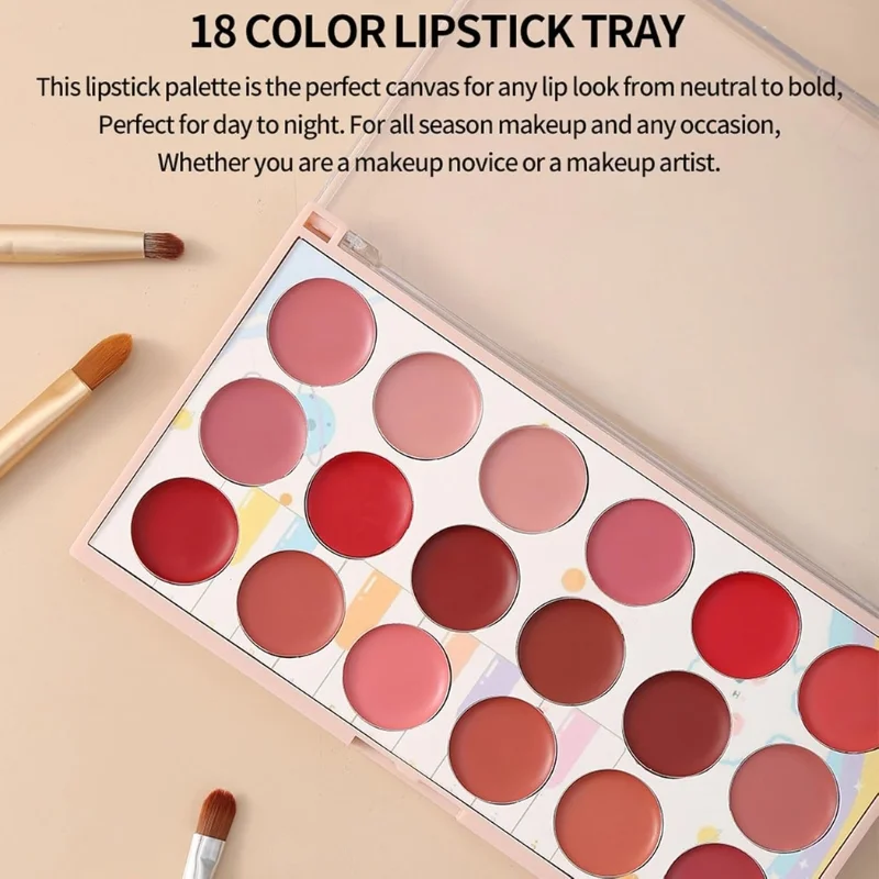 Moccallure Professional 18-Colors Lipstick Kit | Long-Lasting, Hydrating & Compact Makeup Palette - Image 3