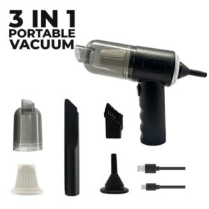 Home 3-in-1 Portable Vacuum Cleaner, Duster & Air Blower | Wireless Handheld Cleaning for Car & Home