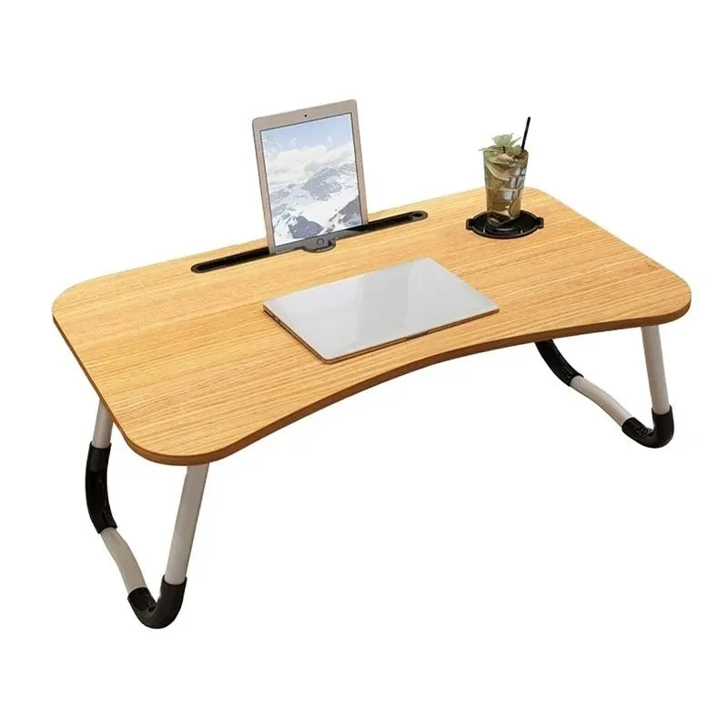 1000236858_1024x1024_1727477012.webp Laptop Table Foldable with Tablet Groove & Cup Slot | Beige Color | Multi-Purpose Desk for Work, Study, and Meals - Image 2
