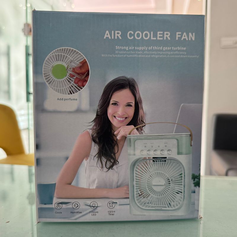 1_1744967268.jpg 9 Inch Mist Fan | Portable Air Conditioner Fan | Mist Water, And Humidifier Function | Led Night Light Water Mist | Random Color - Image 8