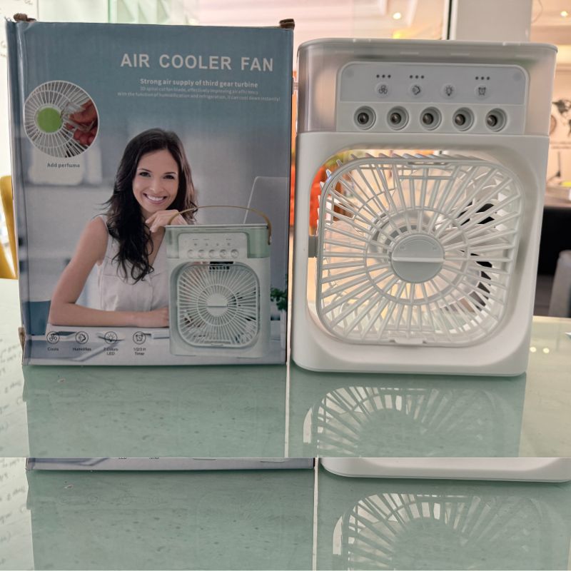 2_1744967269.jpg 9 Inch Mist Fan | Portable Air Conditioner Fan | Mist Water, And Humidifier Function | Led Night Light Water Mist | Random Color - Image 7