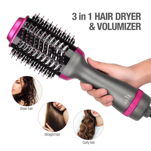 3-in-1-one-step-hot-air-brush-dryer-styler-2-5_1728995372.jpg One Step Hot Air Brush | 3-in-1 Dryer, Straightener & Volumizer for Effortless Styling - Image 2
