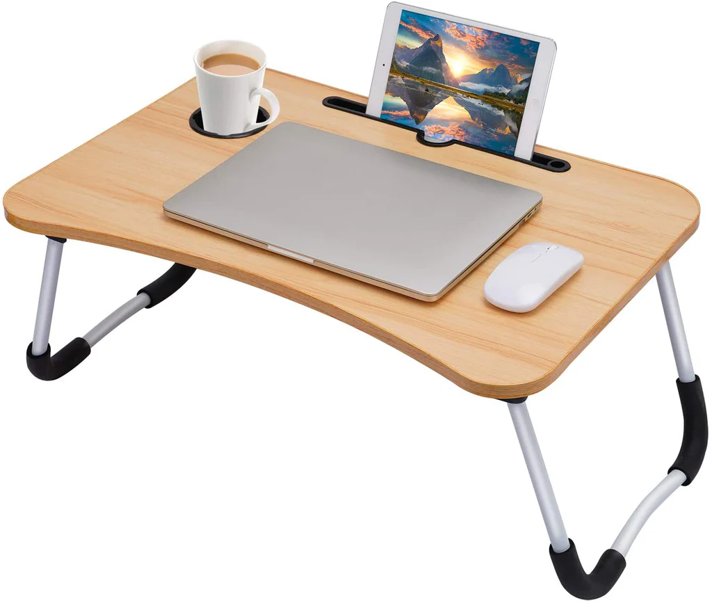 Folding-Laptop-Table-with-Tablet-Phone-Slot-5_1024x1024_1727477012.webp Laptop Table Foldable with Tablet Groove & Cup Slot | Beige Color | Multi-Purpose Desk for Work, Study, and Meals