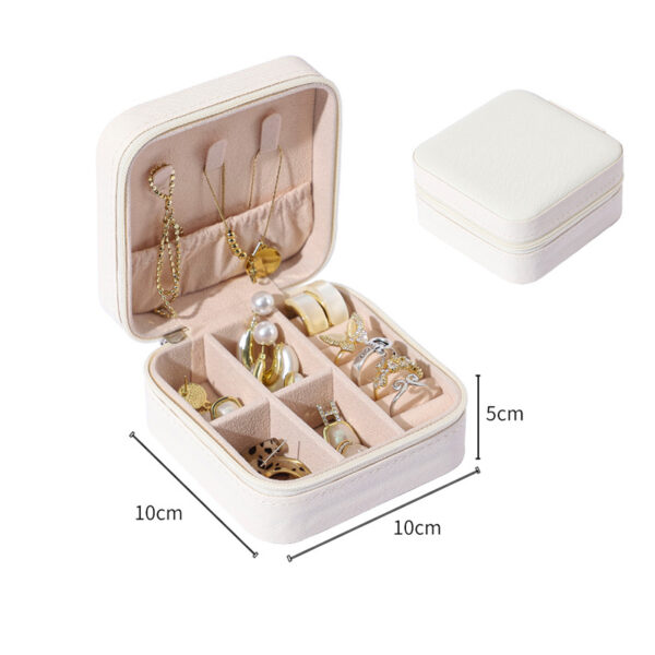 Square-Mini-Jewelry-Box-2-600x600-1_1726901906.jpg Square Mini Jewellery Box | Portable PU Leather Travel Organizer with Removable Dividers - Image 3