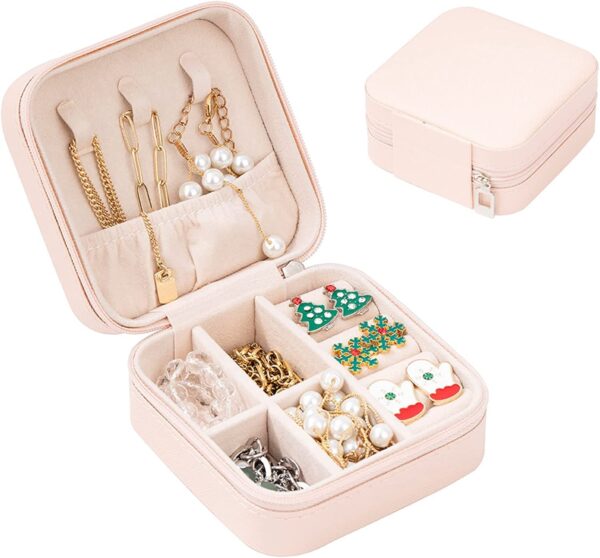 Square-Mini-Jewelry-Box-3-600x558-1_1726901906.jpg Square Mini Jewellery Box | Portable PU Leather Travel Organizer with Removable Dividers - Image 2