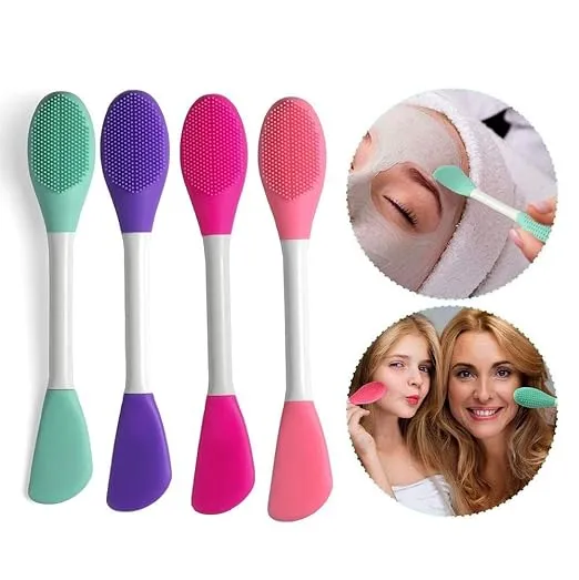 Double Ended Silicone Face Mask & Cleansing Brush | Soft Reusable Skincare Applicator | Pack of 2 - Image 9