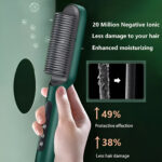 Hair Straightener Brush & Styler | Model 909 | Fast Heating Electric Straightening Comb