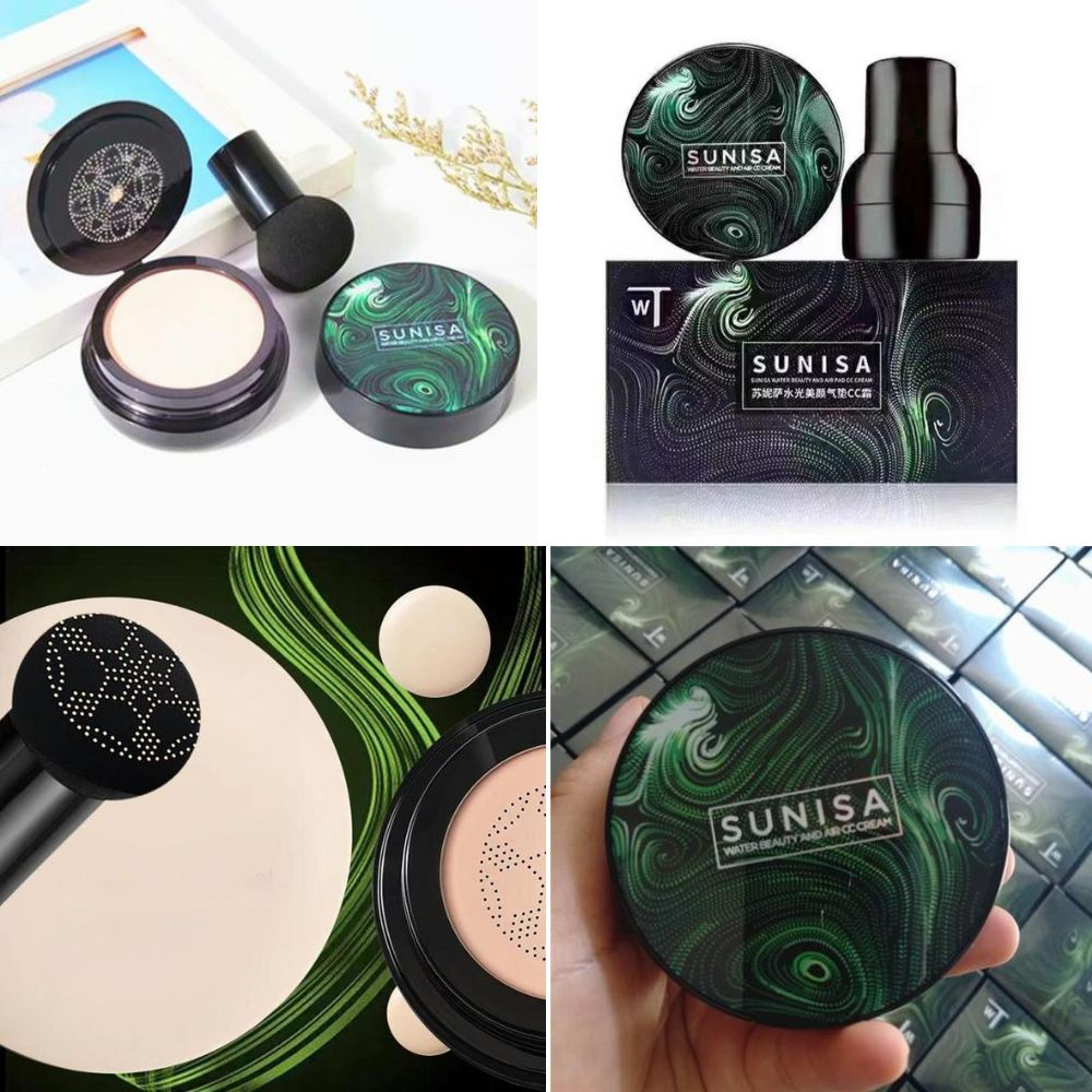 SUNISA 3-in-1 Air Cushion CC & BB Cream | Waterproof Moisturizing Foundation with Sponge - Image 3
