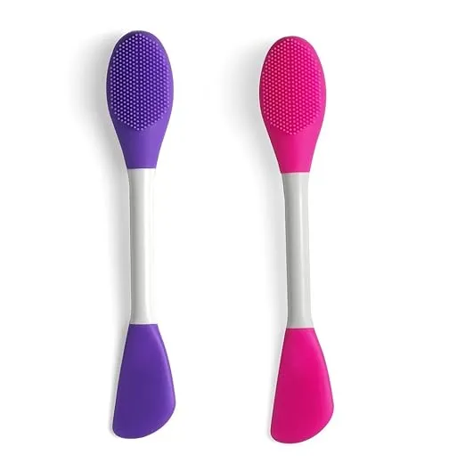 Double Ended Silicone Face Mask & Cleansing Brush | Soft Reusable Skincare Applicator | Pack of 2 - Image 7