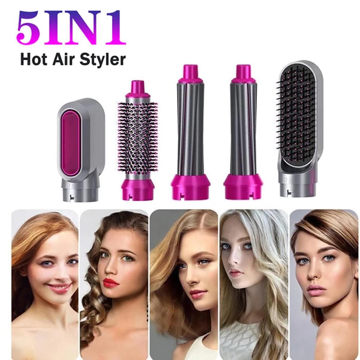 5-in-1 Electric Hair Dryer Brush Kit | Blow Dryer, Straightener, Curler & Volumizer Styling Tool - Image 7