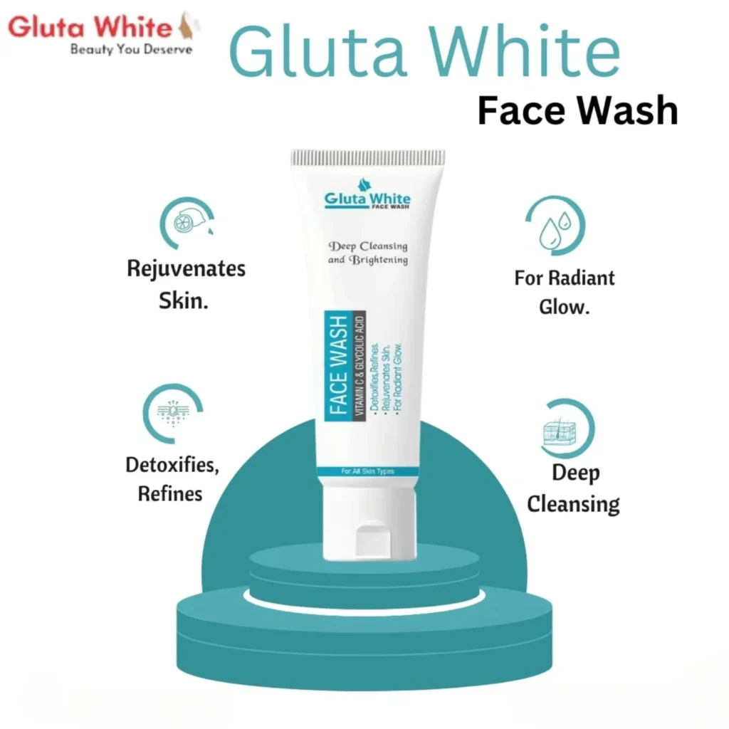 Gluta White Face Wash | Deep Cleansing Brightening Oil Control Gentle Daily Cleanser