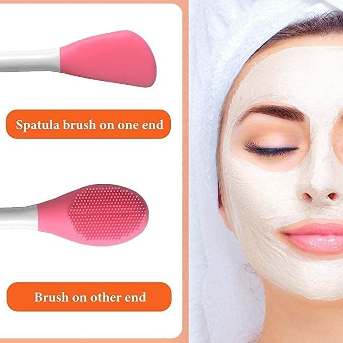 Double Ended Silicone Face Mask & Cleansing Brush | Soft Reusable Skincare Applicator | Pack of 2 - Image 6