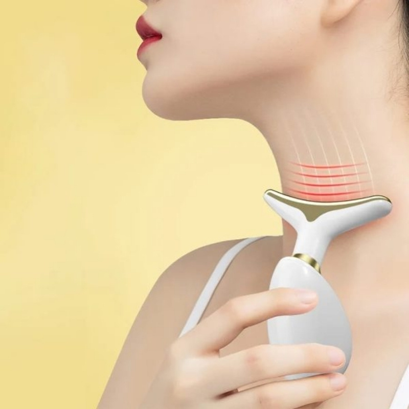 3-in-1 Rechargeable Face & Neck Massager | Red Light Therapy & Microcurrent Anti-Wrinkle Device - Image 4