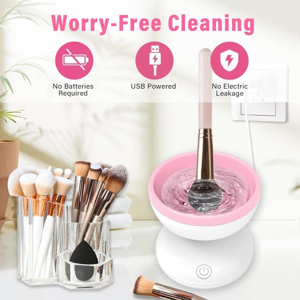 Electric Makeup Brush Cleaner Machine | Automatic USB Rechargeable Brush Washer | Gentle Silicone Cleaning - Image 8