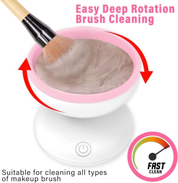 Electric Makeup Brush Cleaner Machine | Automatic USB Rechargeable Brush Washer | Gentle Silicone Cleaning - Image 3