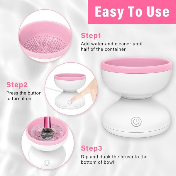 Electric Makeup Brush Cleaner Machine | Automatic USB Rechargeable Brush Washer | Gentle Silicone Cleaning - Image 2