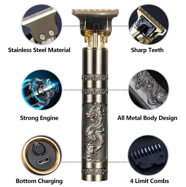 Professional T9 Trimmer | Metal Body | Hair & Beard Trimmer | Precision Grooming Tool - Image 4