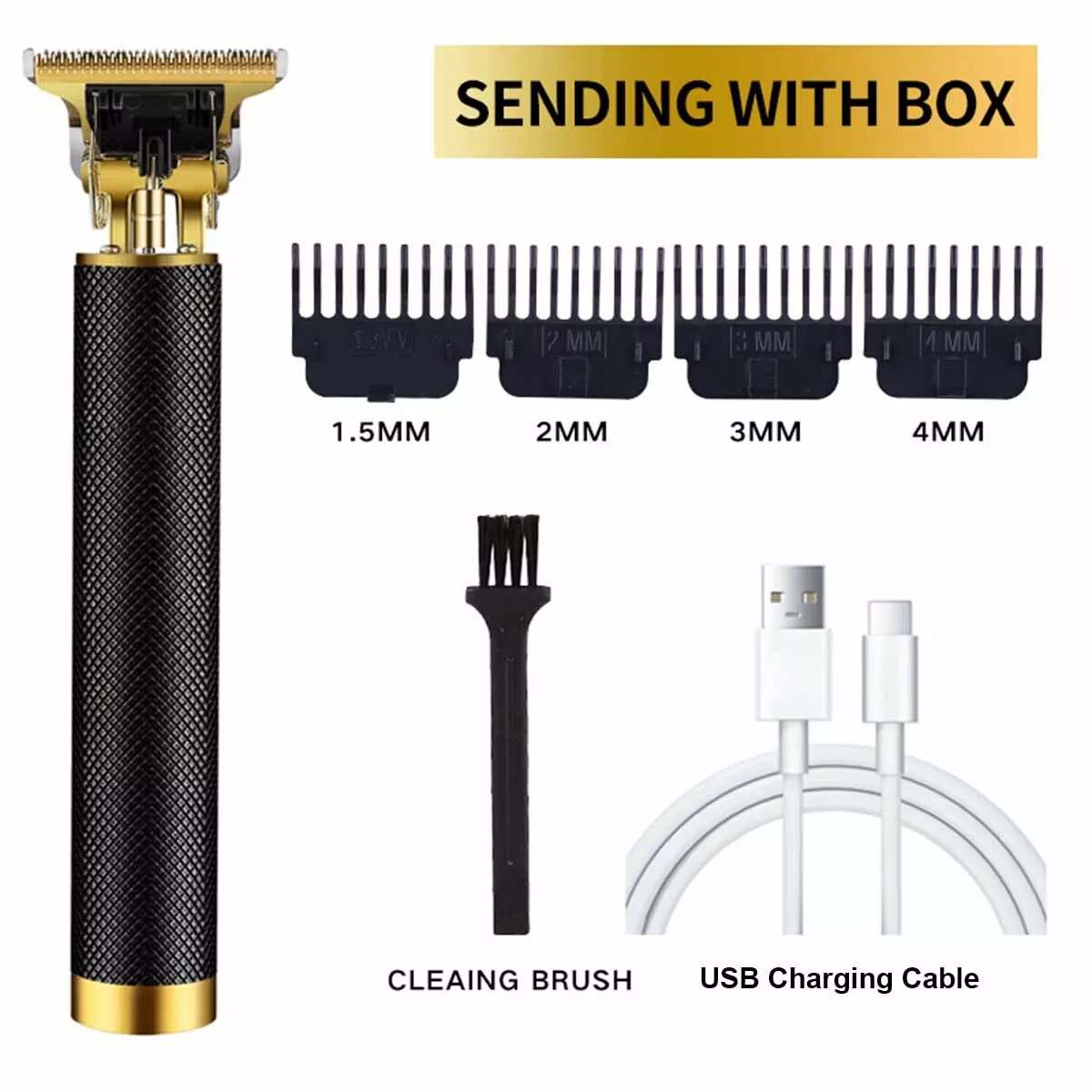 Professional T9 Hair & Beard Trimmer | Semi-Metal Body | Rechargeable Cordless Precision Clipper - Image 3