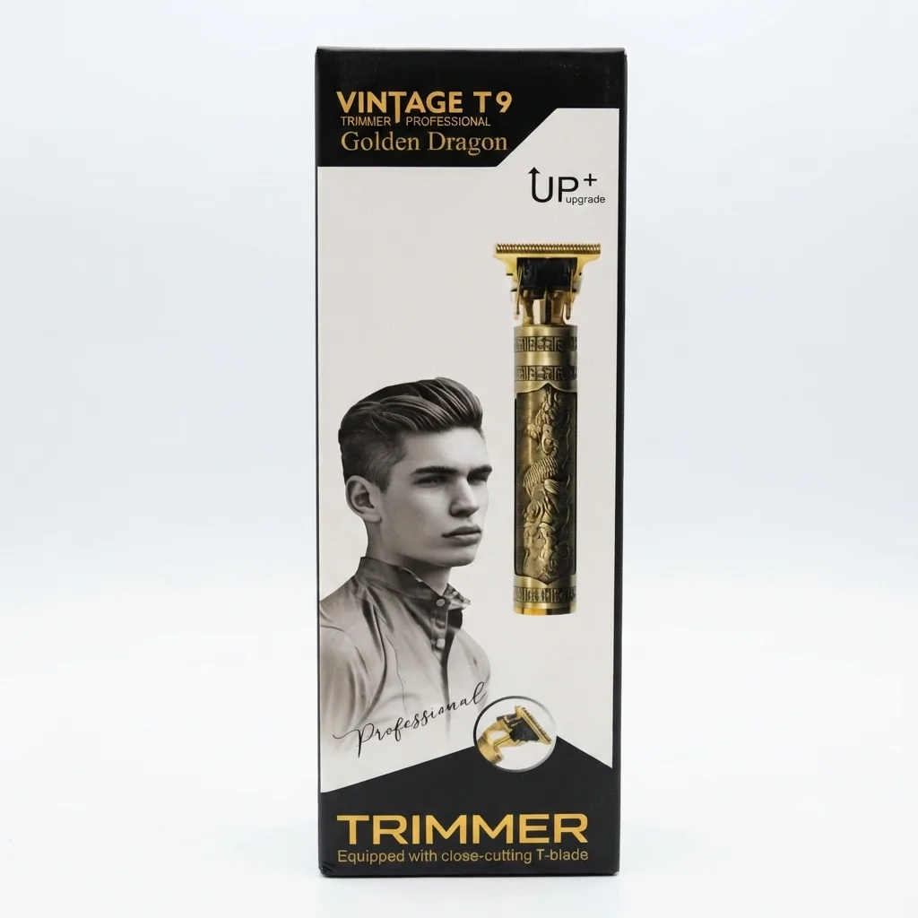 Professional T9 Hair & Beard Trimmer | Cordless USB Rechargeable | Plastic Body | Dragon Design - Image 4